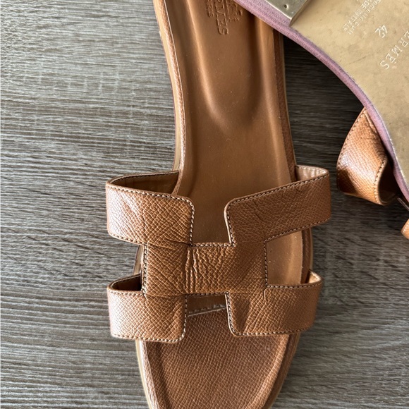 Brown Grain Flat Tan Sandals Comfy Beach Travel Classic - Picture 3 of 4